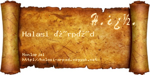 Halasi Árpád névjegykártya