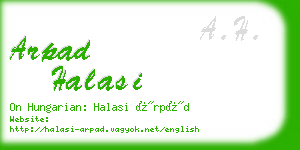 arpad halasi business card